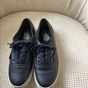Vans women shoes size 7 black leather vans